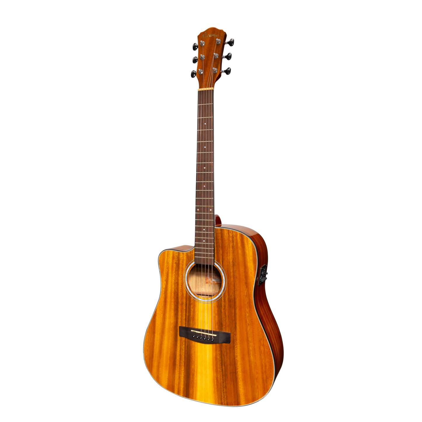 Martinez '51 Series' Left Handed Acoustic-Electric Dreadnought Cutaway Guitar Koa Gloss MDC-51GL-KOA