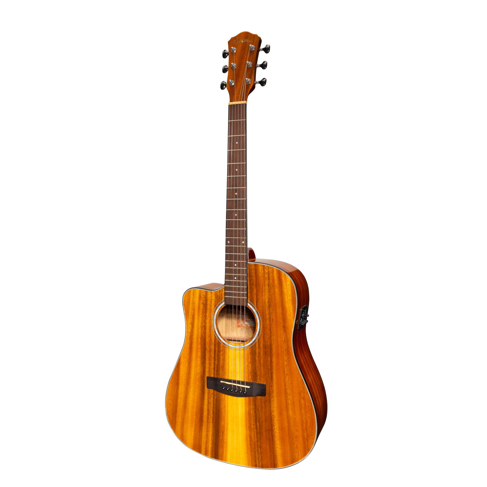 Martinez '51 Series' Left Handed Acoustic-Electric Dreadnought Cutaway Guitar Koa Gloss MDC-51GL-KOA