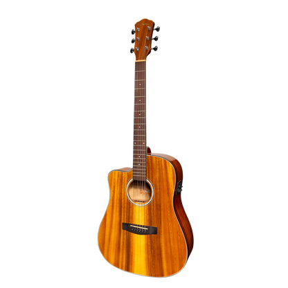 Martinez '51 Series' Left Handed Acoustic-Electric Dreadnought Cutaway Guitar Koa Gloss MDC-51GL-KOA