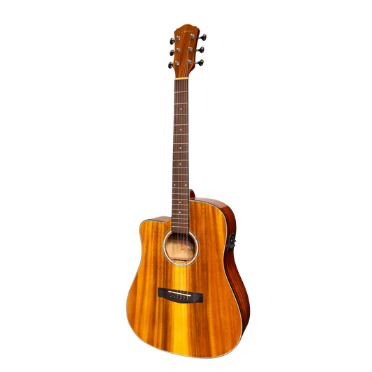 Martinez '51 Series' Left Handed Acoustic-Electric Dreadnought Cutaway Guitar Koa Gloss MDC-51GL-KOA