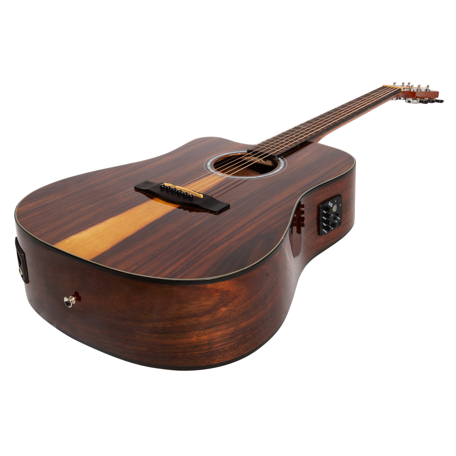 Martinez '51 Series' Left Handed Acoustic-Electric Dreadnought Guitar Teakwood Gloss MDC-51GL-TK — view 3
