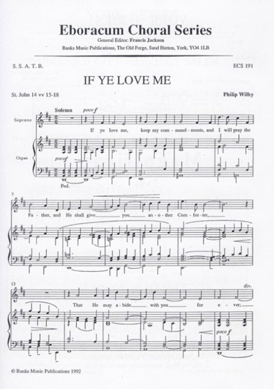 If Ye Love Me SSATB
