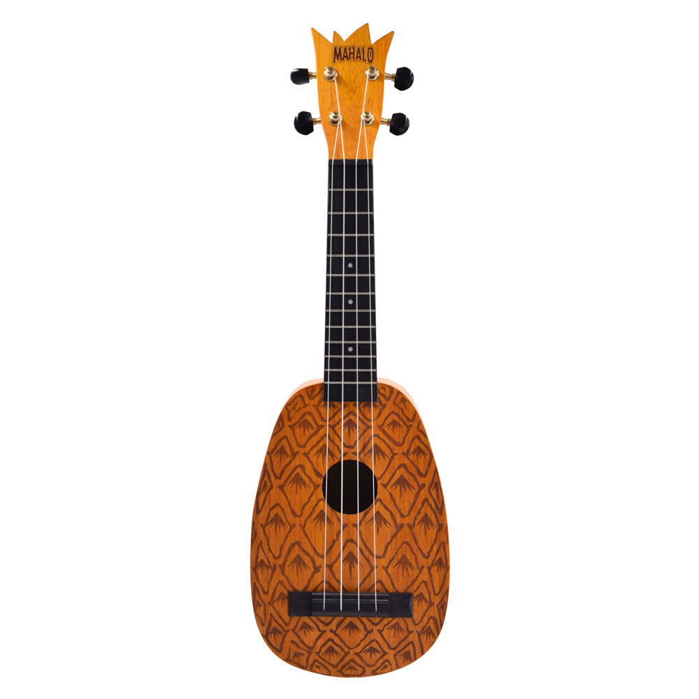 Mahalo Engraving Series Soprano Ukulele - Pineapple (Transparent Brown)