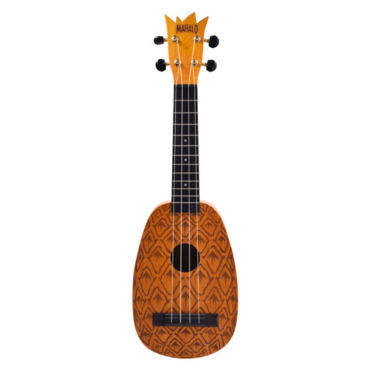 Mahalo Engraving Series Soprano Ukulele - Pineapple (Transparent Brown)