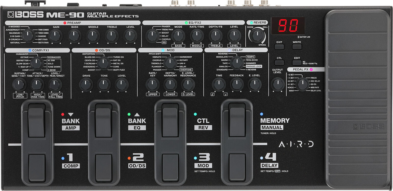 BOSS ME-90 Guitar Multi Effects Processor with AIRD Amp Models and Intuitive Control — view 2