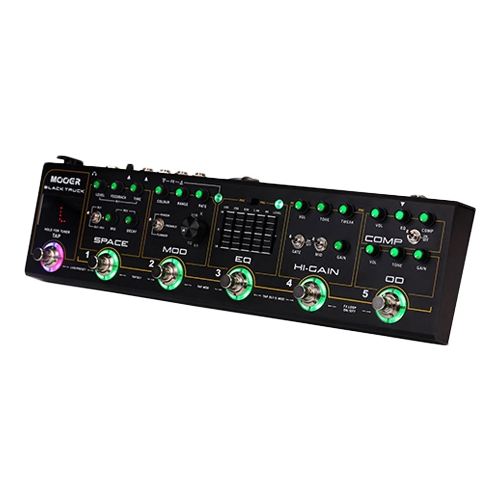 Mooer Black Truck Multi-Effects Pedal with Compressor, Overdrive, Distortion, EQ, Modulation, Delay/Reverb, Tuner, Stereo Outputs — view 3