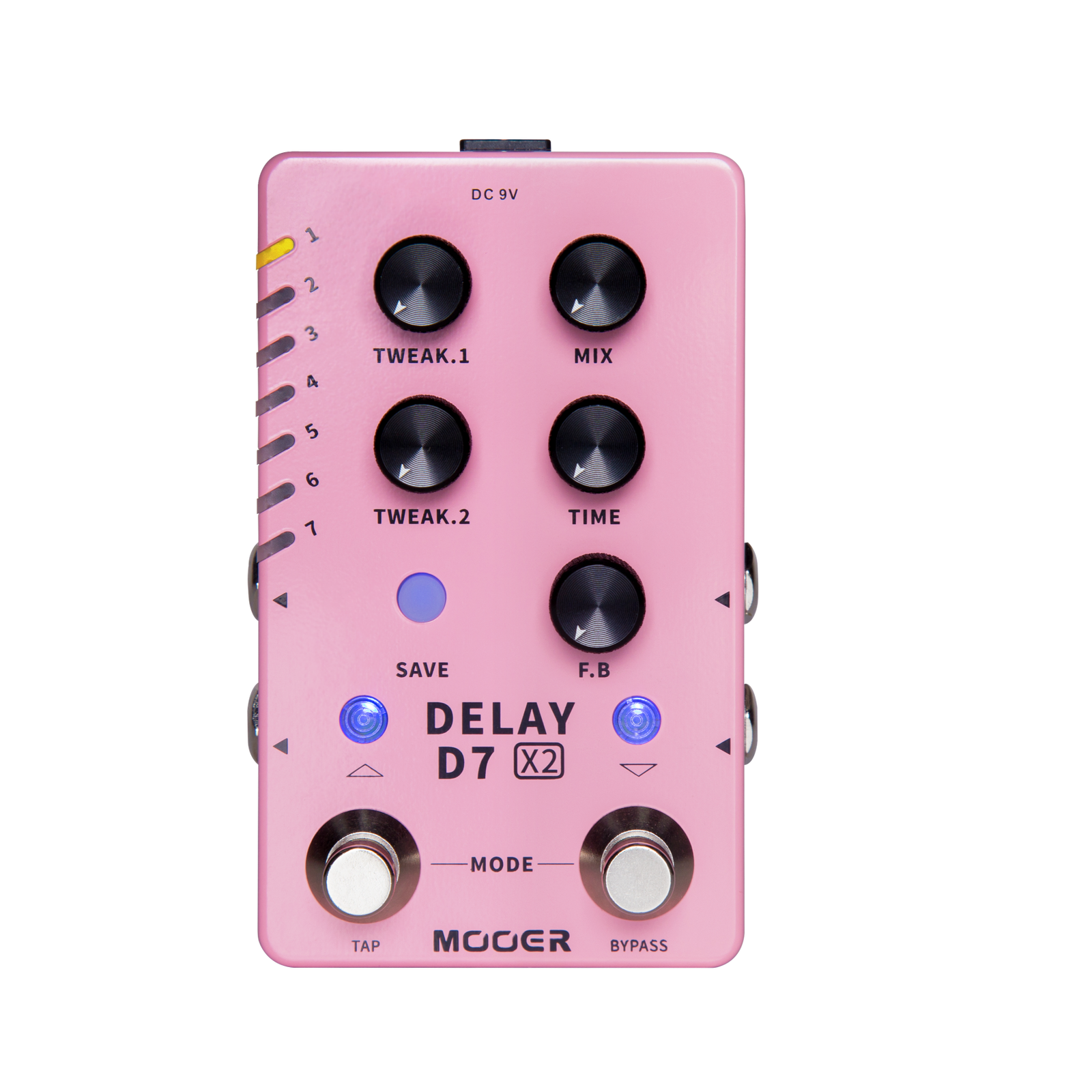 Mooer D7 X2 Dual Footswitch Stereo Delay Guitar Effects Pedal with 14 Delay Effects