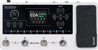 Mooer GE-150 Pro Guitar Multi-Effects Processor with 200 Presets, 55 Preamps, 26 Cab Simulations, 4 Footswitches, 80s Looper, USB-C Output