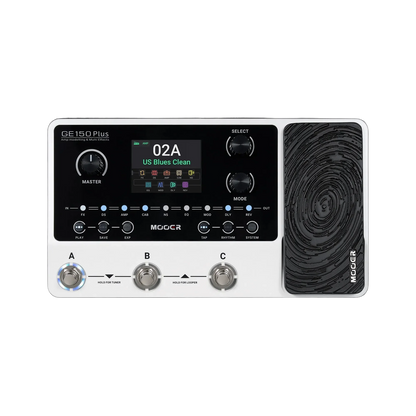 Mooer GE-150 Plus Multi-Effects Processor with Expression Pedal, Looper, Drum Machine, 198 Presets, USB Type-C, AUX IN, White