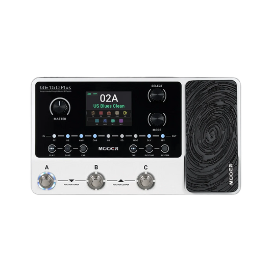 Mooer GE-150 Plus Multi-Effects Processor with Expression Pedal, Looper, Drum Machine, 198 Presets, USB Type-C, AUX IN, White