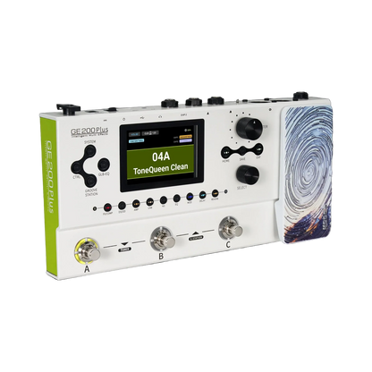 Mooer GE-200 Plus Guitar Multi-Effects Processor with Bluetooth and USB-C, 270+ Effects, 74 Preamps, 255 Presets, 60s Looper, White Model — view 3