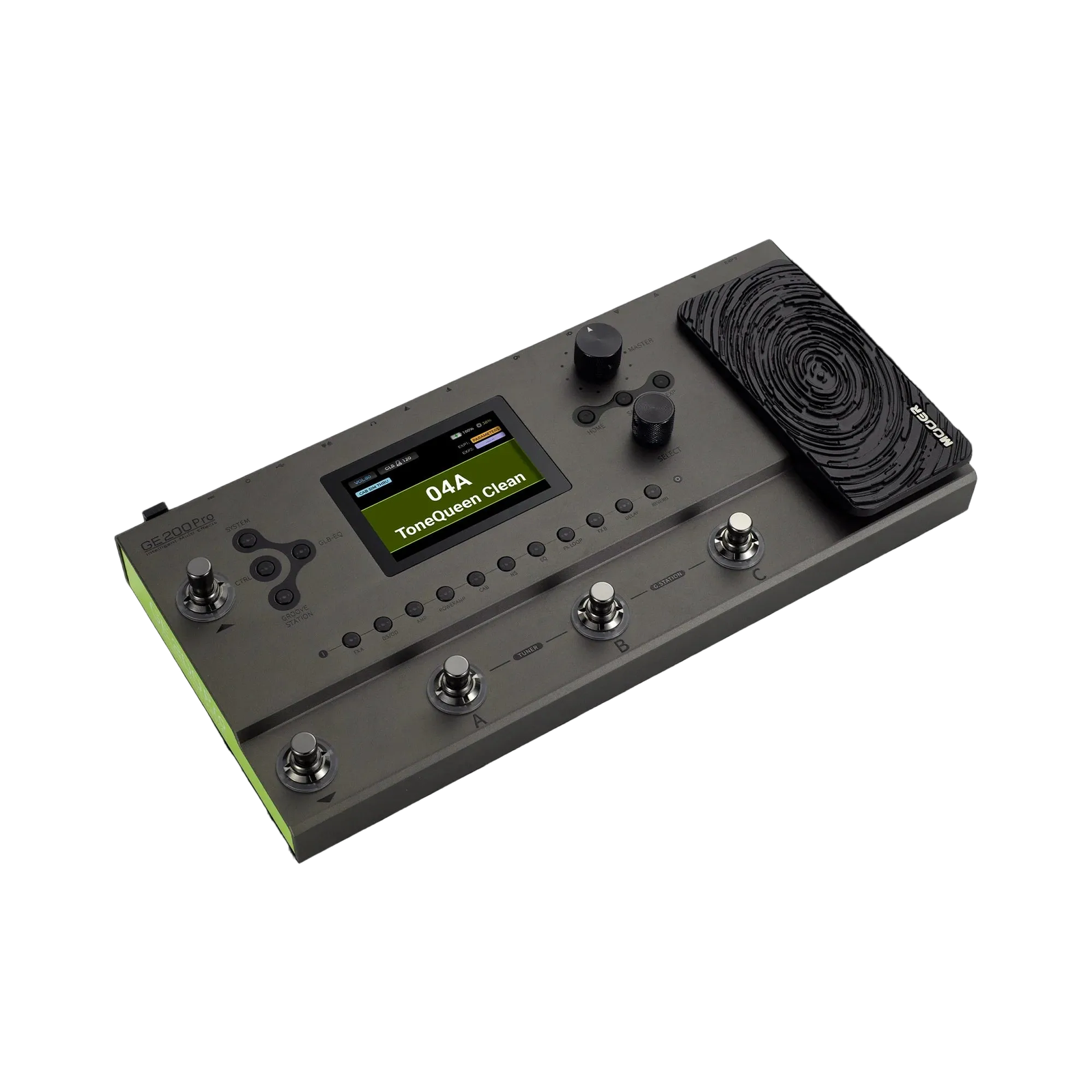 Mooer GE-200 Pro Guitar Multi-Effects Processor with 286 Effects, 3.5" LCD, 70 Drum Patterns, USB-C, Bluetooth, and MIDI I/O — view 3