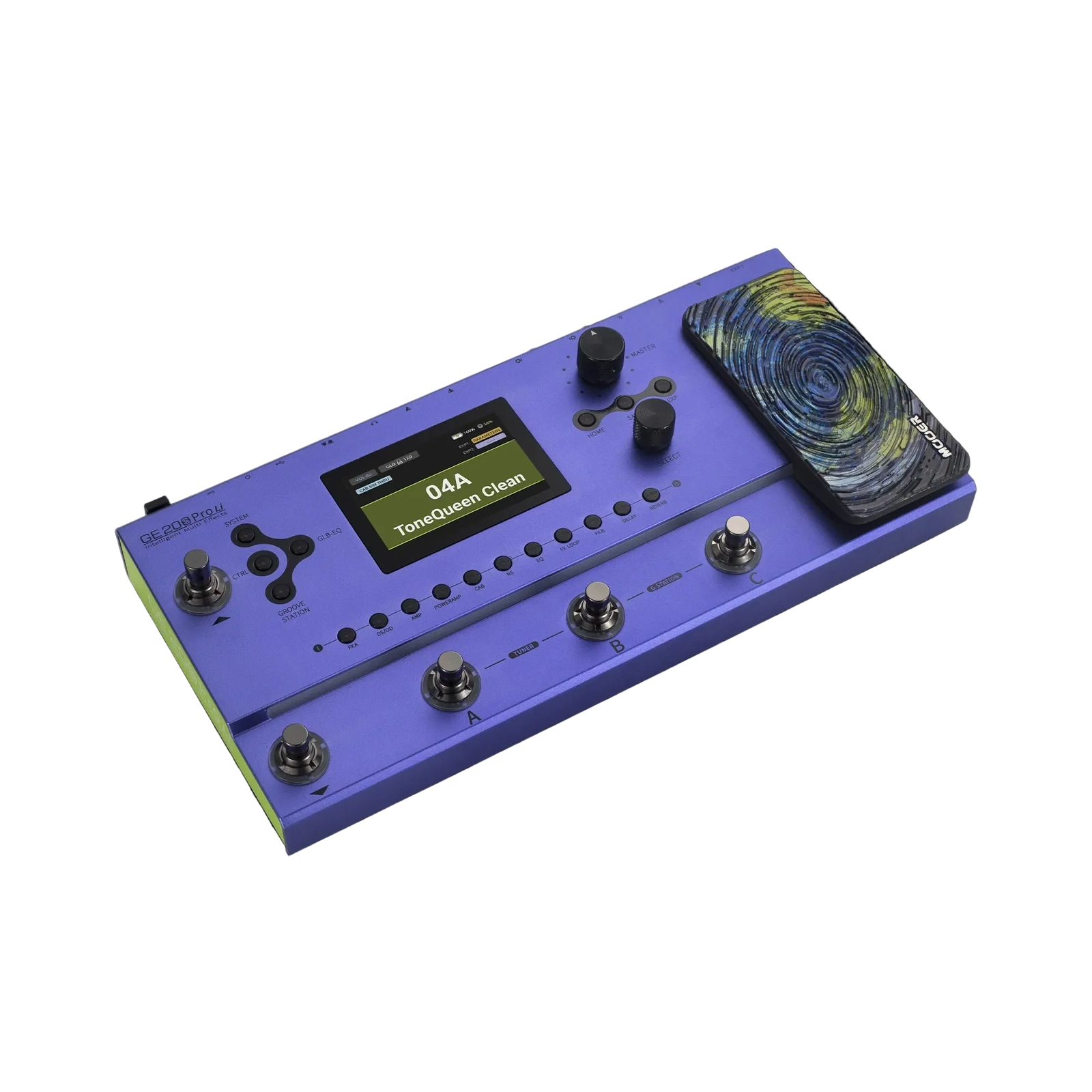 Mooer GE-200 Pro Li Rechargeable Guitar Multi-Effects Processor with 286 Effects, 3.5" LCD, Bluetooth, and Built-in Looper — view 3