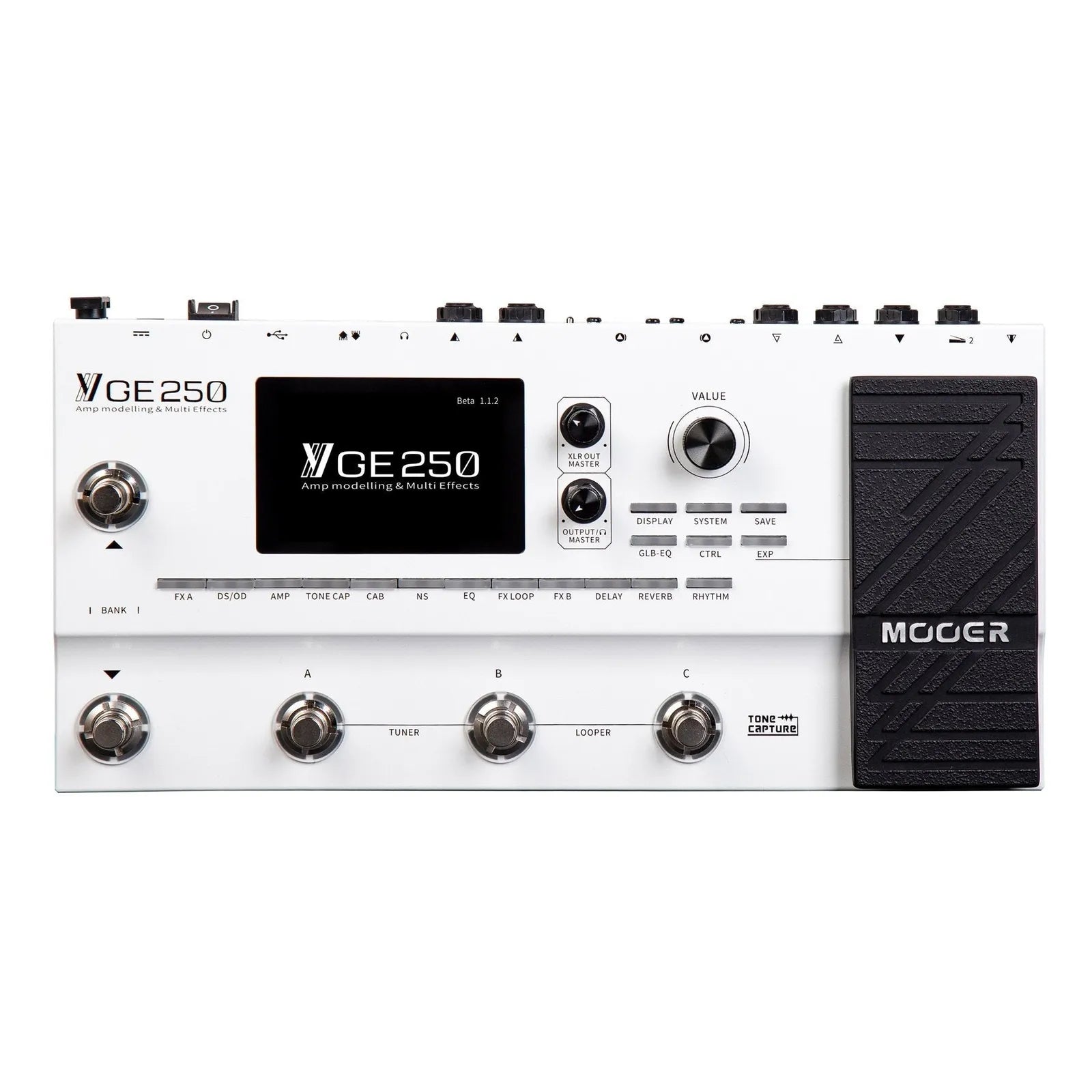 Mooer GE-250 Amp Modelling Multi-Effects Processor with 70 Amp Models and 180+ Effects