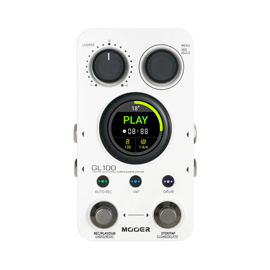 Mooer GL100 Groove Loop and Drum Station Pedal with Drum Machine and 300 Minutes Recording Time