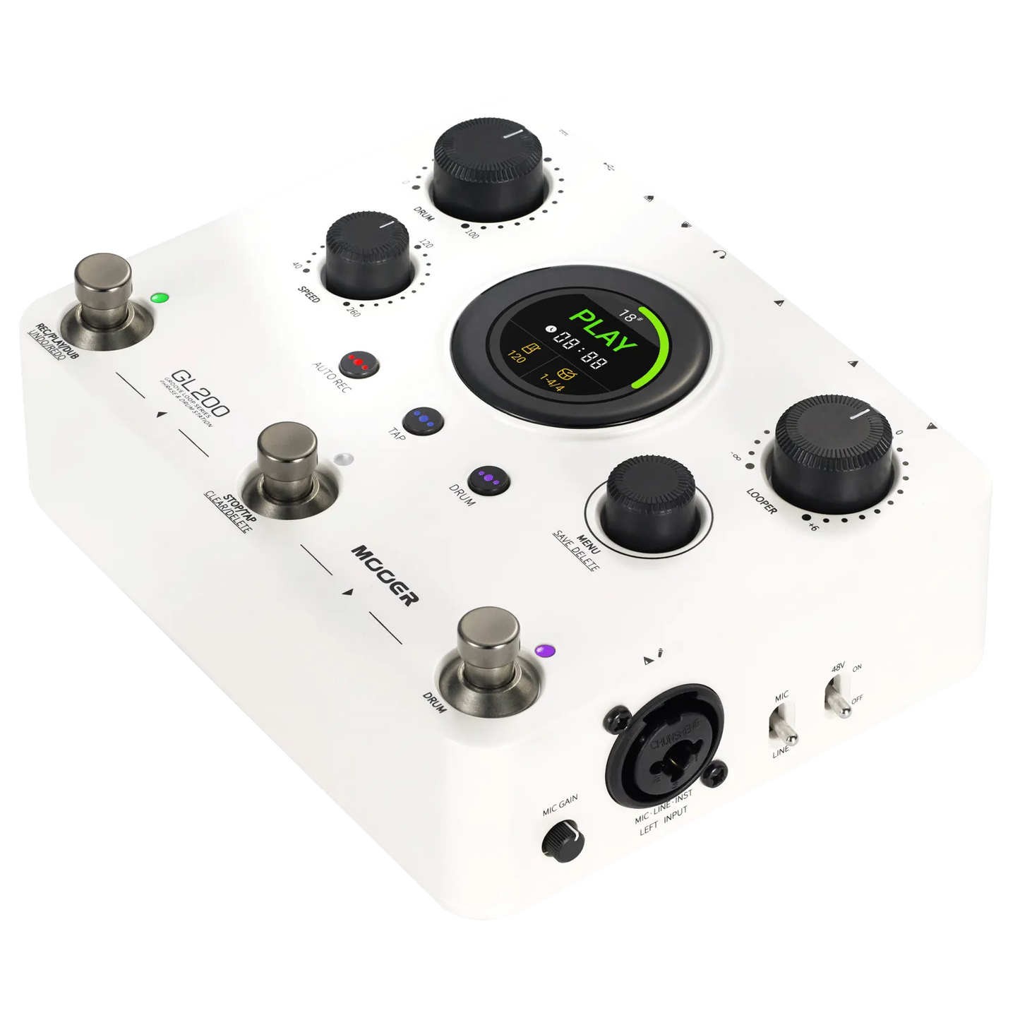 Mooer GL200 Stereo Looper and Drum Machine Pedal with Bluetooth and DrumMatch AI — view 4