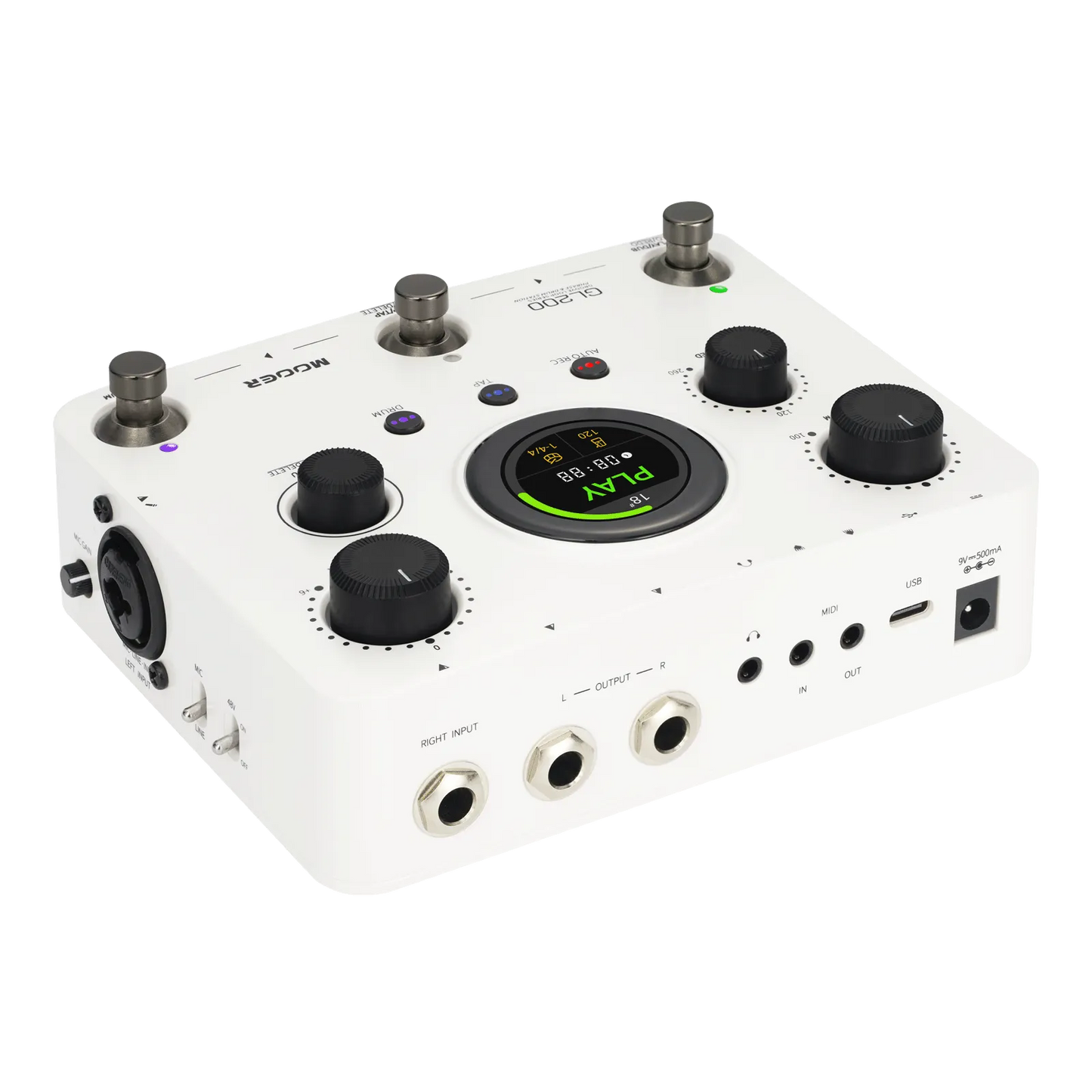 Mooer GL200 Stereo Looper and Drum Machine Pedal with Bluetooth and DrumMatch AI — view 3