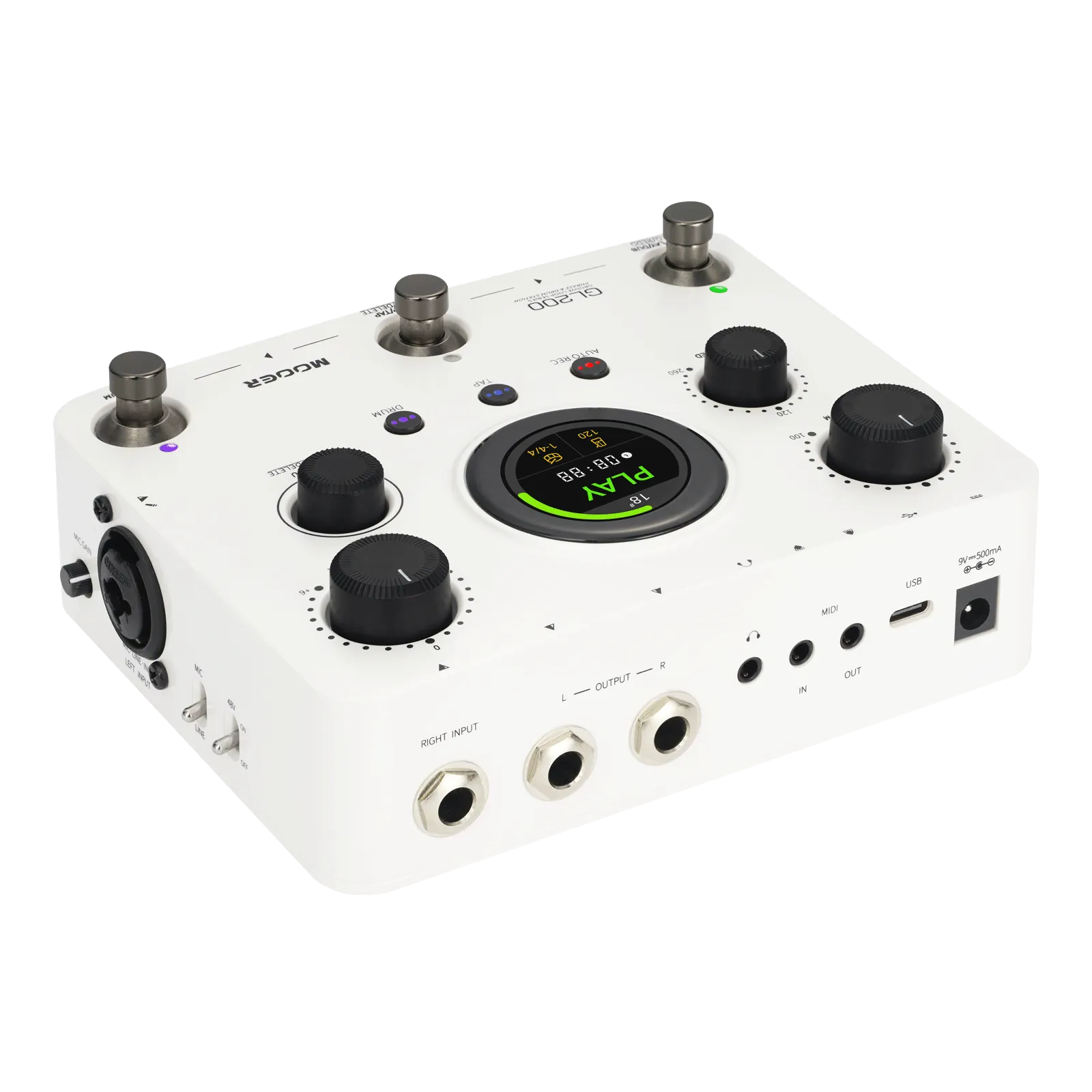 Mooer GL200 Stereo Looper and Drum Machine Pedal with Bluetooth and DrumMatch AI — view 3