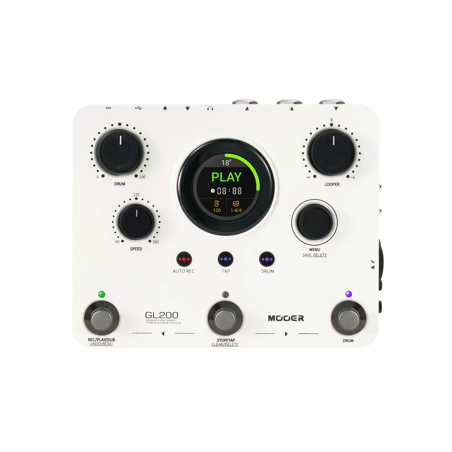Mooer GL200 Stereo Looper and Drum Machine Pedal with Bluetooth and DrumMatch AI — view 2
