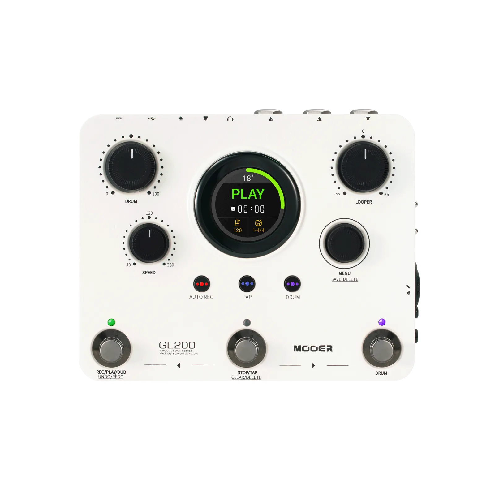Mooer GL200 Stereo Looper and Drum Machine Pedal with Bluetooth and DrumMatch AI — view 2