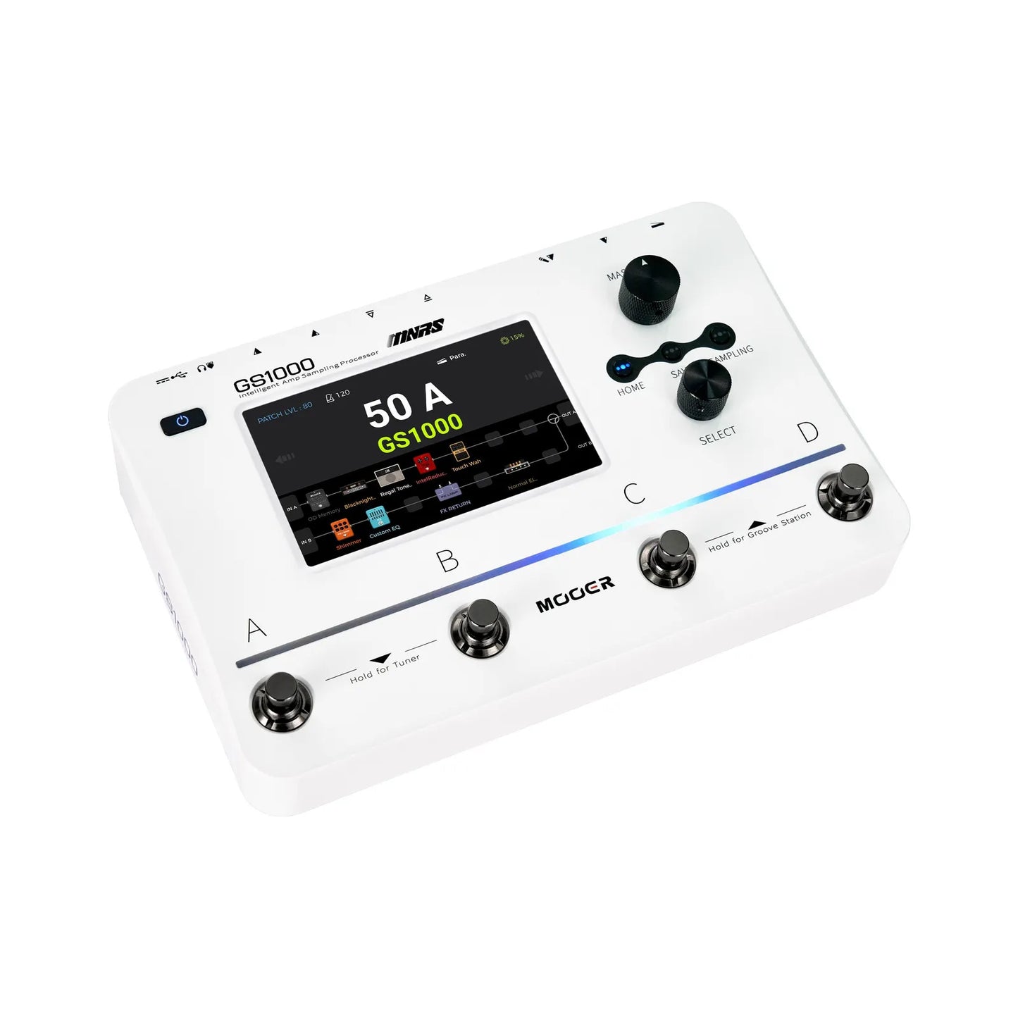 Mooer GS1000 Intelligent Amp Profiling Processor Multi-Effects Unit with 100+ Amp Models, AI Equalizer, Dual Inputs, and Touchscreen — view 3