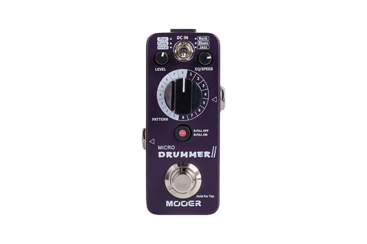 Mooer Micro Drummer MKII Mini Drum Machine Effects Pedal with 48 Grooves, FILL Function, TAP TEMPO, and EQ Presets
