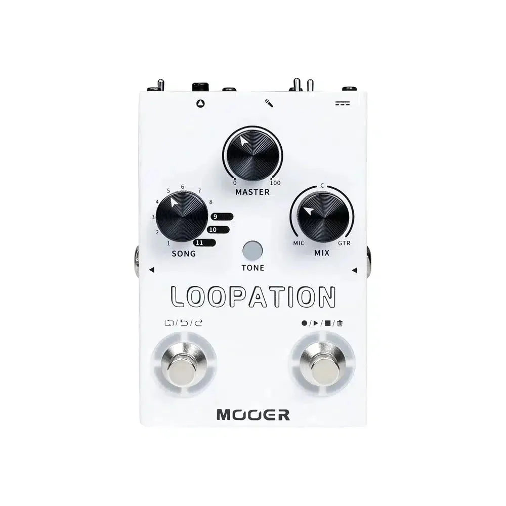 Mooer Loopation Looper Pedal with 11 Save Slots, Built-in Reverb, Dual Inputs, Multi-Functional Footswitches, and 48V Phantom Power