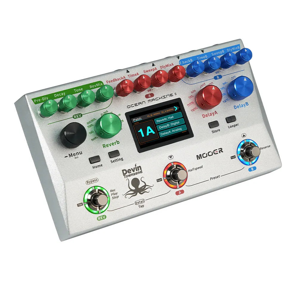 Mooer Ocean Machine II Delay Reverb Looper Effects Processor with Enhanced DSP and 120 Seconds Recording Time — view 2