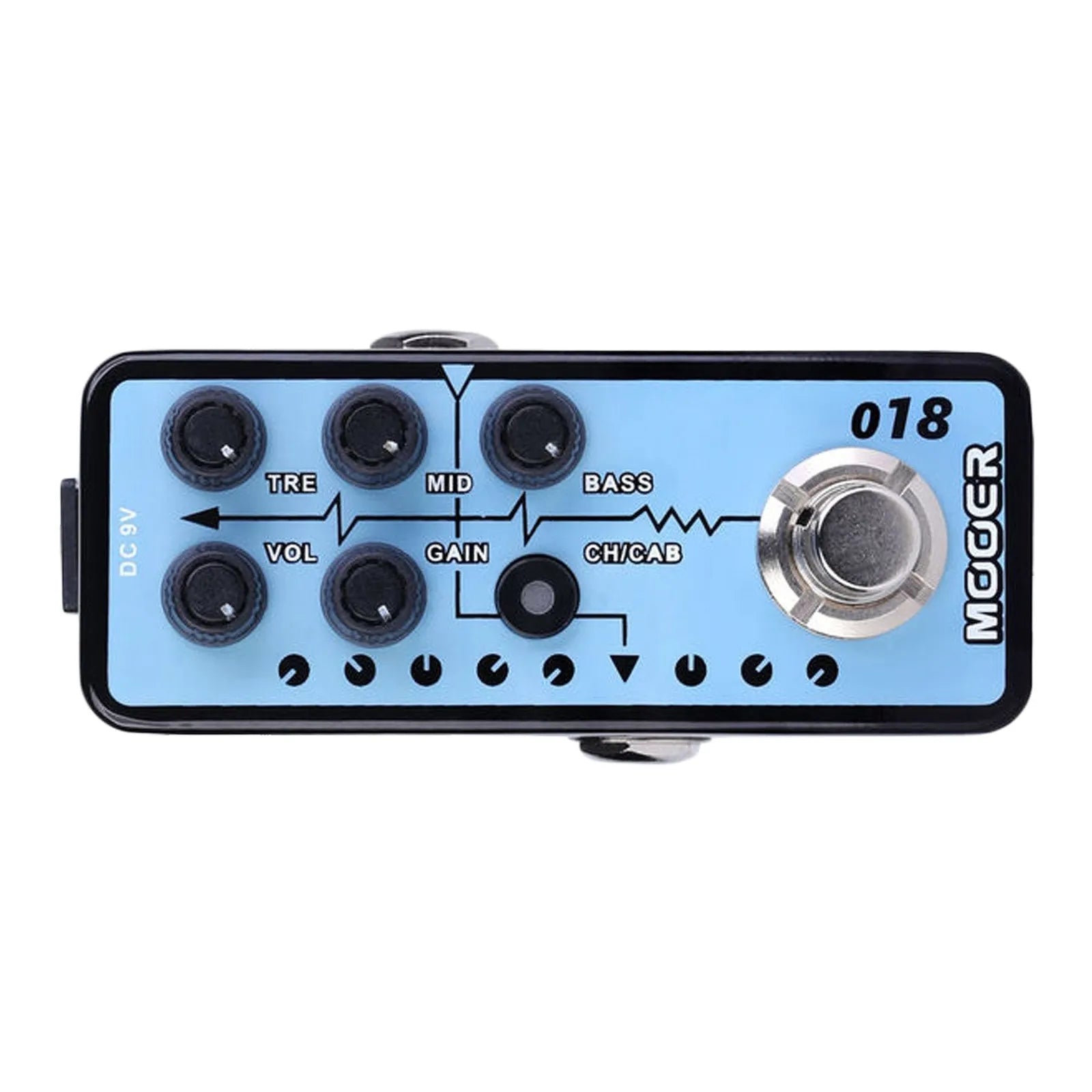 Mooer Custom 100 018 Digital Micro Preamp Guitar Effects Pedal with Dual Channels and Speaker Cabinet Simulation