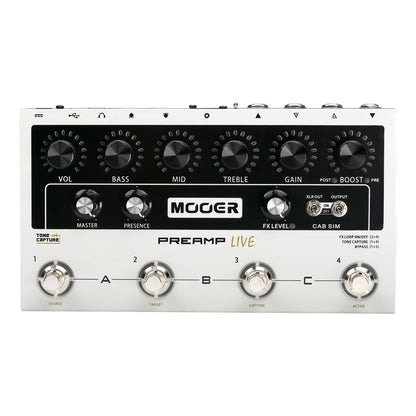 Mooer Preamp Live 4-Channel Preamp & Cabinet Simulation Guitar Effects Processor