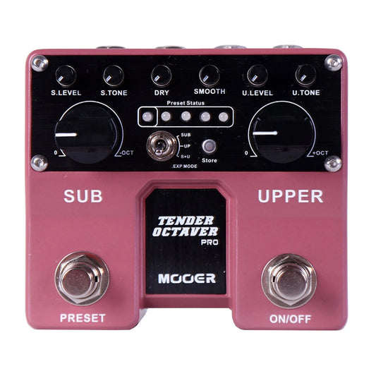 Mooer Tender Octaver Pro Dual Guitar Effects Pedal with Volume, Tone, Pitch Controls, 4 User Presets, Expression Pedal Input, Stereo Outputs