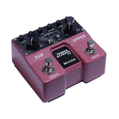 Mooer Tender Octaver Pro Dual Guitar Effects Pedal with Volume, Tone, Pitch Controls, 4 User Presets, Expression Pedal Input, Stereo Outputs — view 2