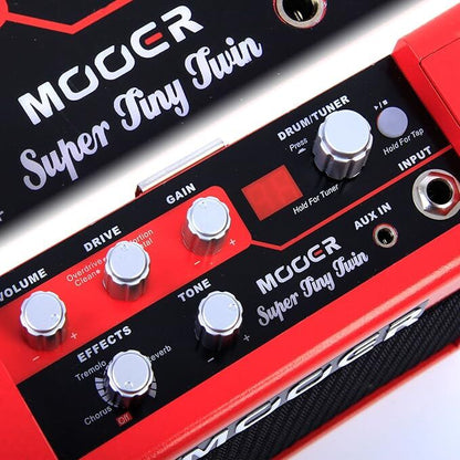 Mooer Super Tiny Twin Mini Amplifier with 2 Speakers, 4 Drive Sounds, 3 DSP Effects, 80 Drum Rhythms, 0.8W Output, and Power Adapter — view 4