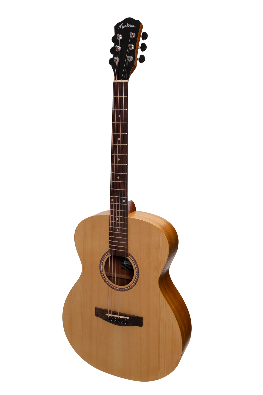 Martinez MF-25-NST Small Body Acoustic Guitar - Spruce Top, Koa Back, Natural Finish, Right-Handed, 6 Strings, 25.5" Scale Length