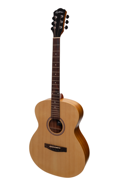 Martinez MF-25-NST Small Body Acoustic Guitar - Spruce Top, Koa Back, Natural Finish, Right-Handed, 6 Strings, 25.5" Scale Length