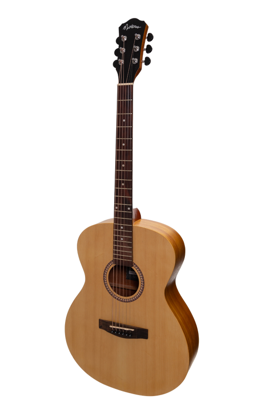Martinez MF-25-NST Small Body Acoustic Guitar Natural Spruce Koa 6-String 21 Frets
