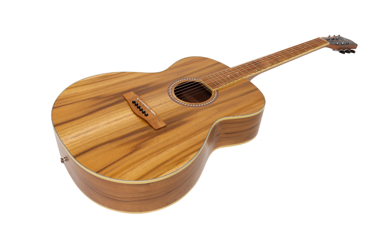 Martinez MF-25J-NST Small Body Acoustic Guitar - Jati-Teakwood Natural Finish — view 3