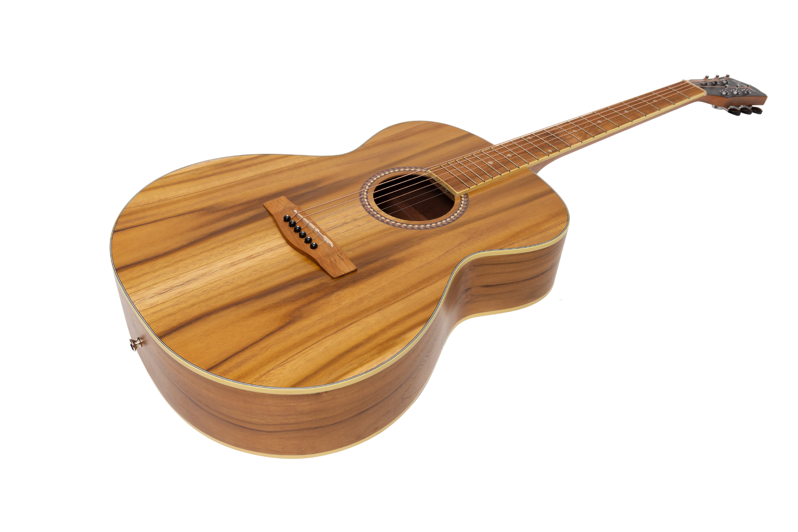 Martinez MF-25J-NST Small Body Acoustic Guitar - Jati-Teakwood Natural Finish — view 3