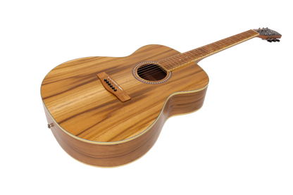 Martinez MF-25J-NST Small Body Acoustic Guitar - Jati-Teakwood Natural Finish — view 3
