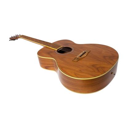 Martinez MF-25JG-NST Acoustic Gloss Small Body Guitar Jati-Teakwood Natural — view 3