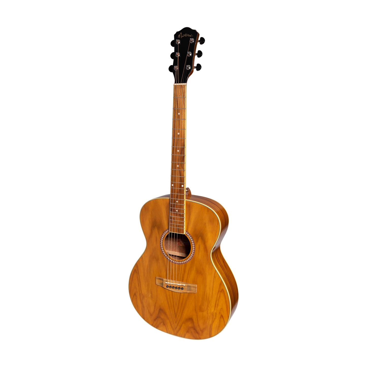 Martinez MF-25JG-NST Acoustic Gloss Small Body Guitar Jati-Teakwood Natural