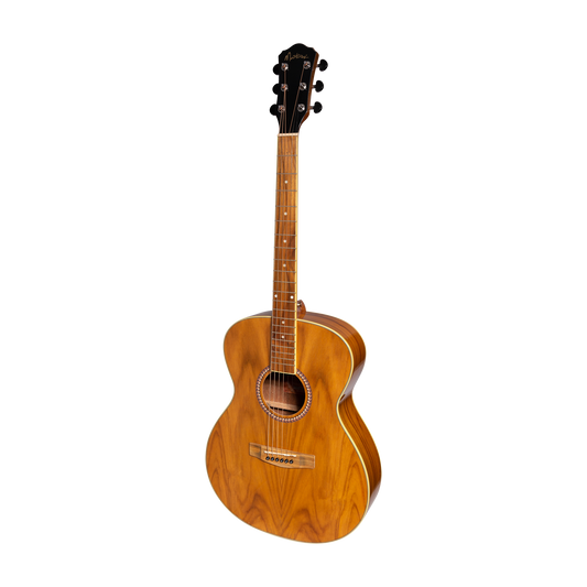 Martinez MF-25JG-NST Acoustic Gloss Small Body Guitar Jati-Teakwood Natural