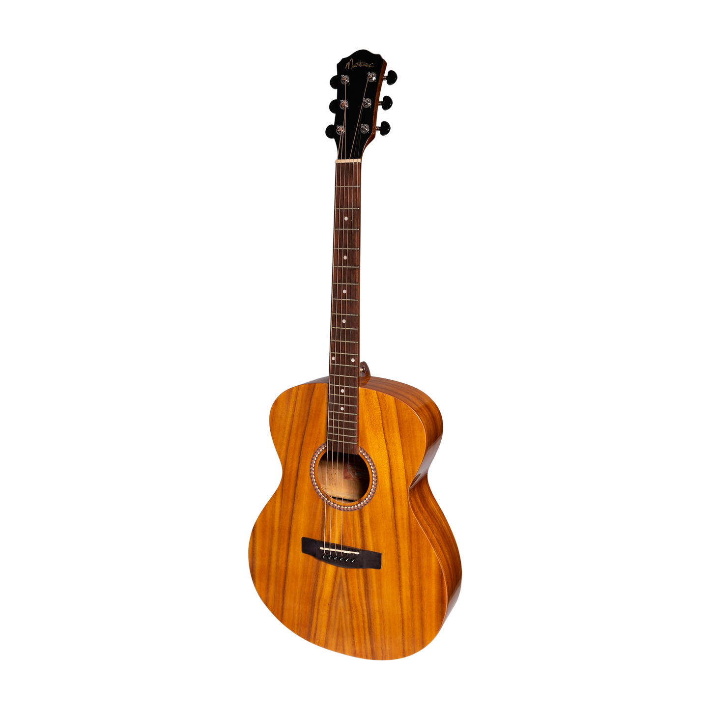 Martinez MF-25KPG-NST Acoustic-Electric Gloss Small Body Guitar Koa Natural 6-String