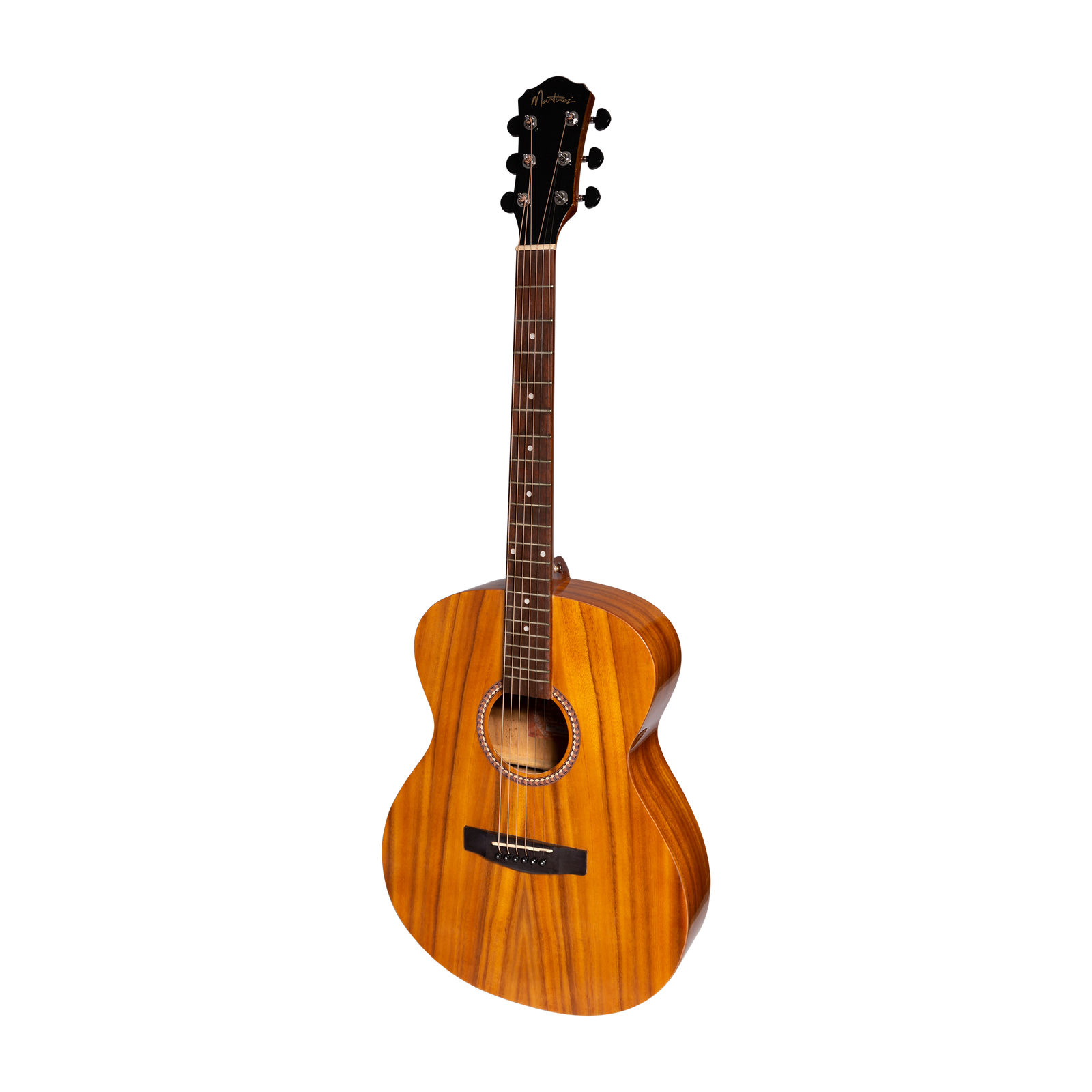 Martinez MF-25KPG-NST Acoustic-Electric Gloss Small Body Guitar Koa Natural 6-String