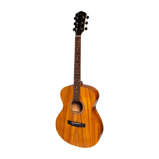 Martinez MF-25KPG-NST Acoustic-Electric Gloss Small Body Guitar Koa Natural 6-String
