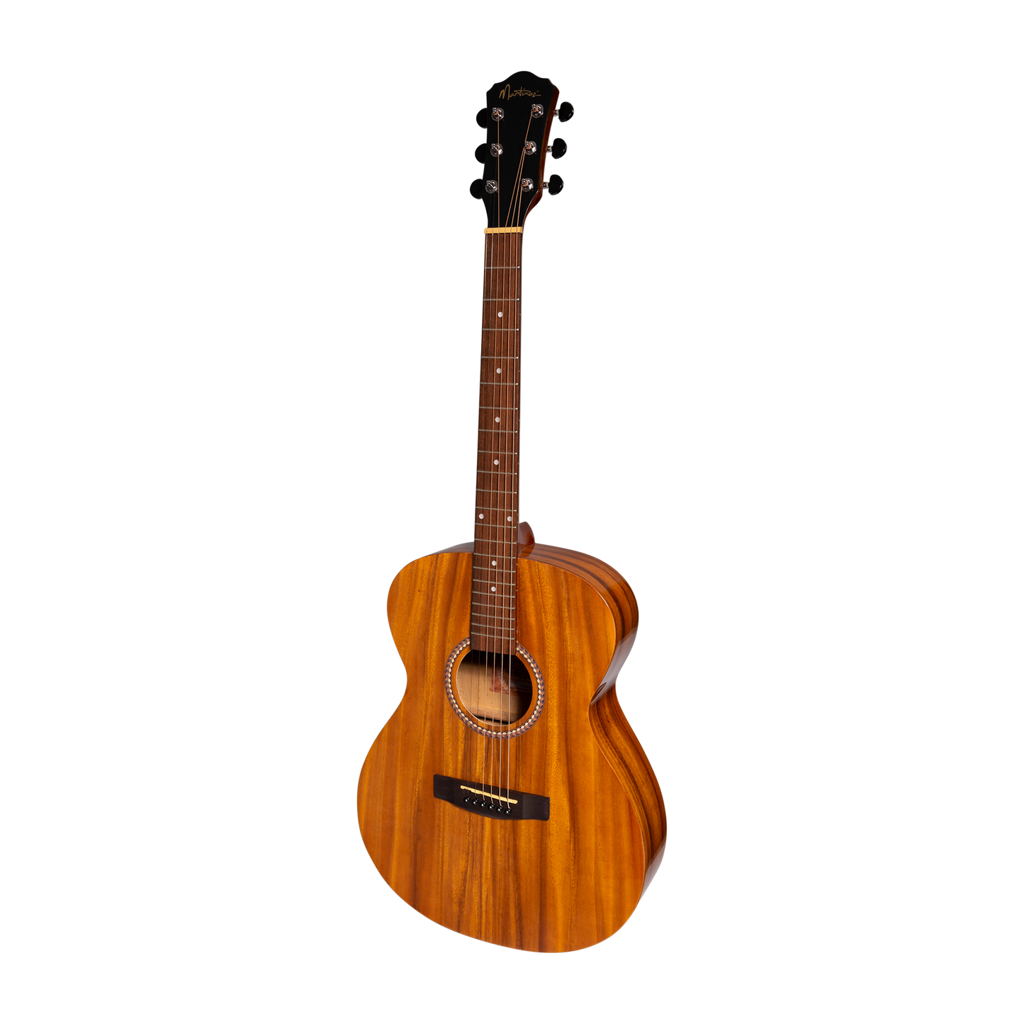 Martinez MF-25KPGL-NST Left Handed Acoustic-Electric Gloss Small Body Guitar Koa