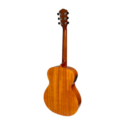 Martinez MF-25KPTG-NST Acoustic-Electric Small Body Guitar with Built-In Tuner, Koa Finish, Right-Handed, 6 Strings — view 3
