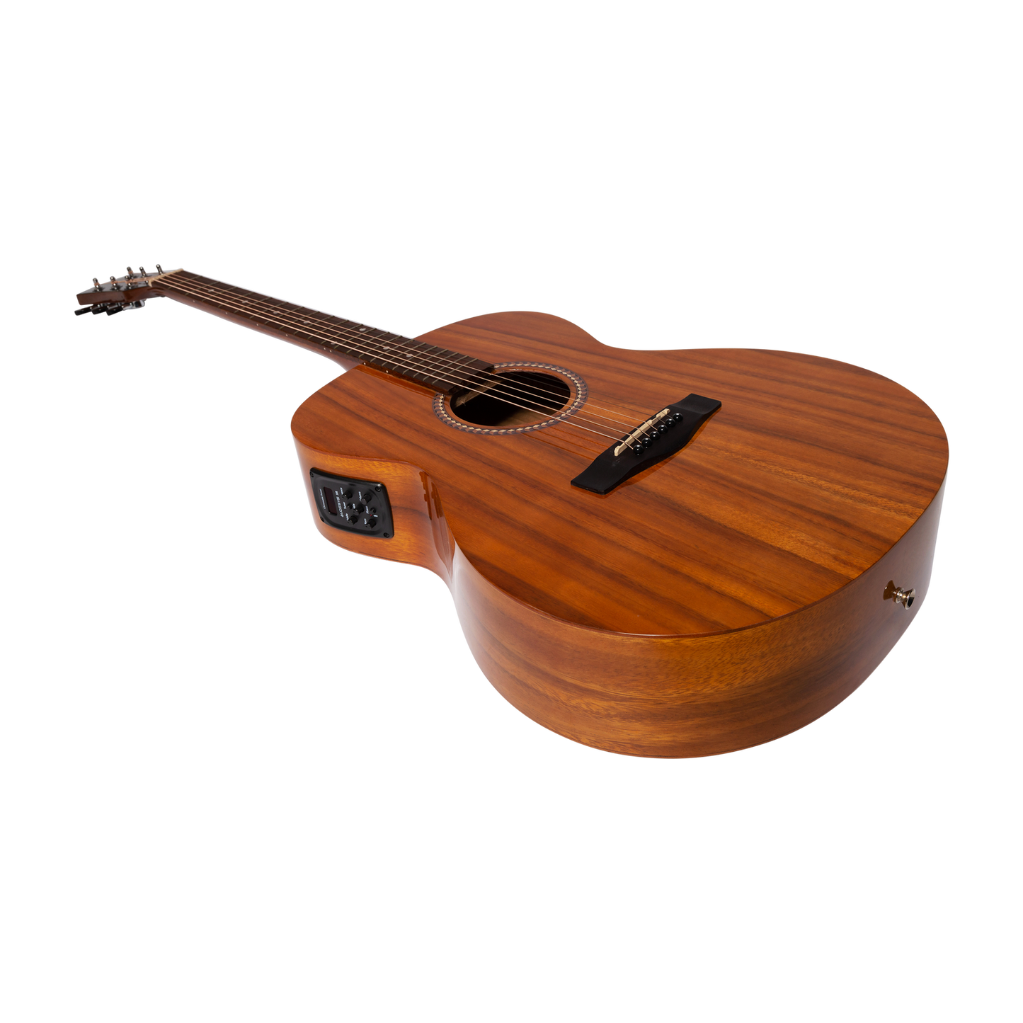 Martinez MF-25KPTG-NST Acoustic-Electric Small Body Guitar with Built-In Tuner, Koa Finish, Right-Handed, 6 Strings — view 2