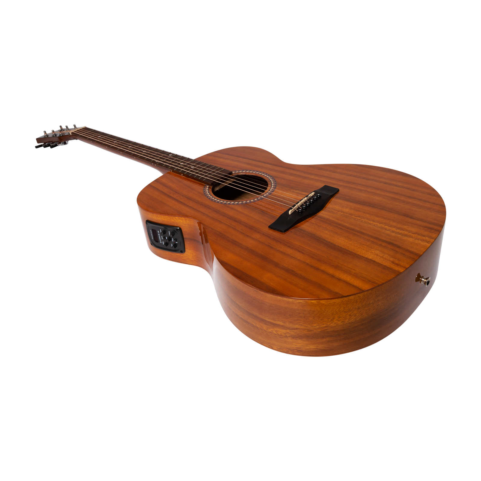 Martinez MF-25KPTG-NST Acoustic-Electric Small Body Guitar with Built-In Tuner, Koa Finish, Right-Handed, 6 Strings — view 2