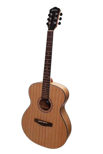 Martinez MF-25MWG-NST Gloss Acoustic Small Body Guitar - Mindi-Wood, Right Handed, 6 Strings, Natural Finish